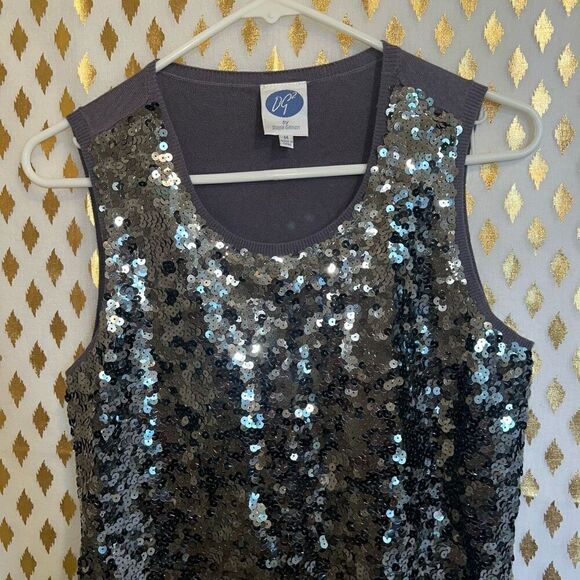 Sequined sweater vest Diane Gilman DG2 size M - Picture 3 of 5